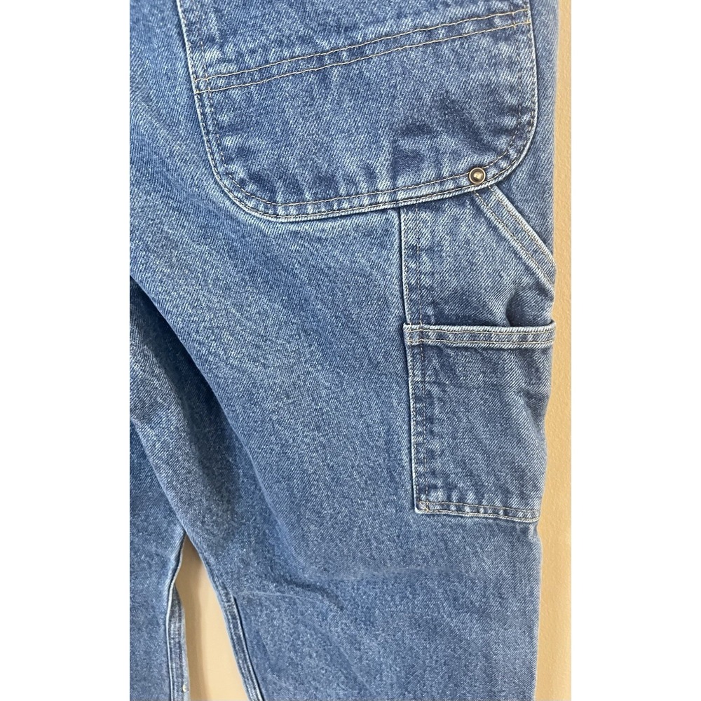 Vintage Carhartt Double Knee Carpenter Pants Mens 36x32 Painted Faded Denim - Picture 11 of 16
